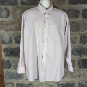 Claybrooke Wrinkle Free Light Pink Striped Dress Work Shirt size 17 1/2‎ 34/35
